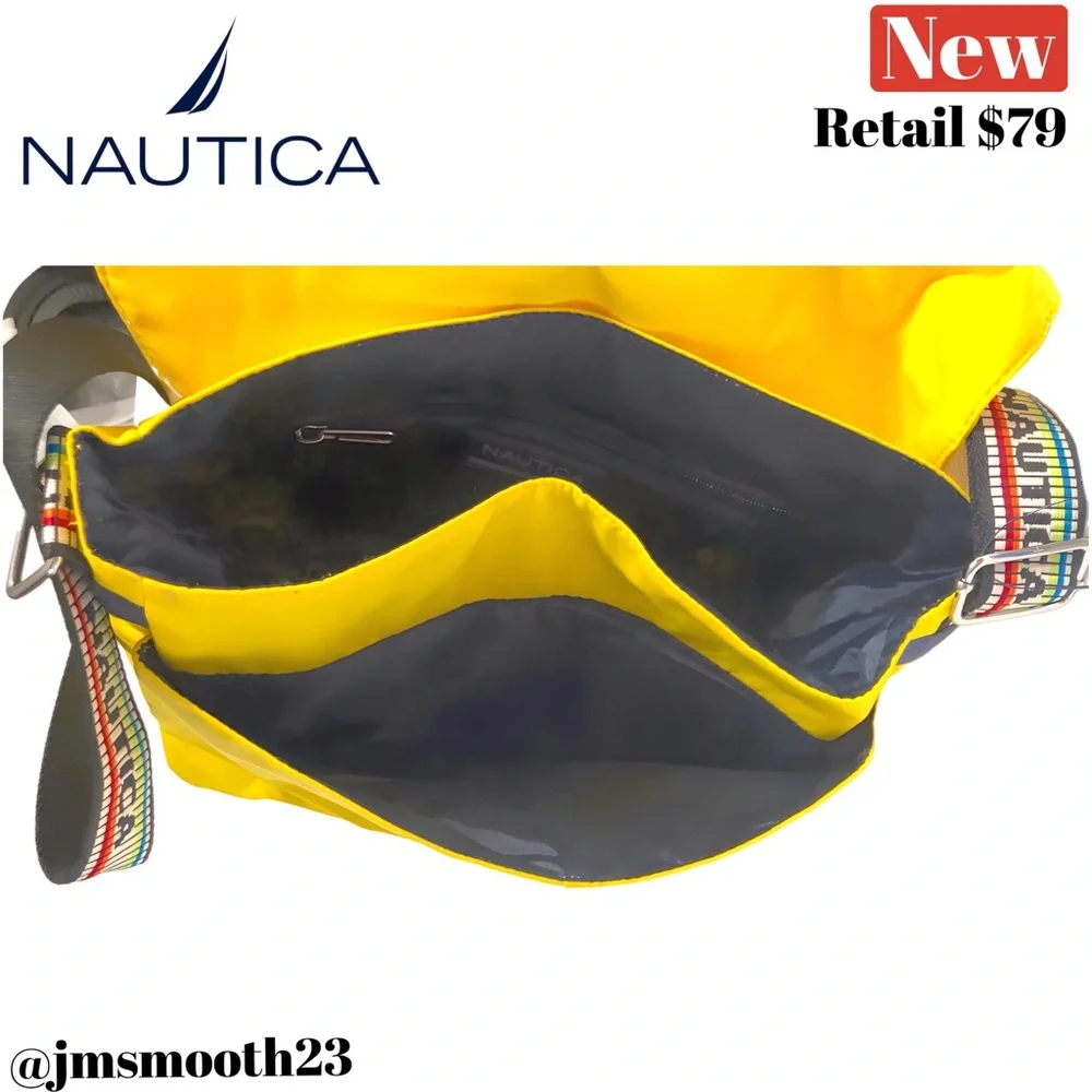 ♻️🆕 Nautica bright yellow Halyard messenger bag (810)
